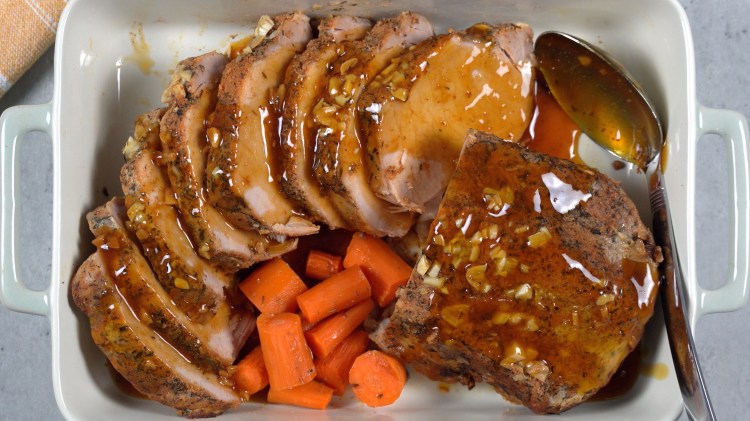 Slow Cooker Pork Loin with Honey Garlic Glaze