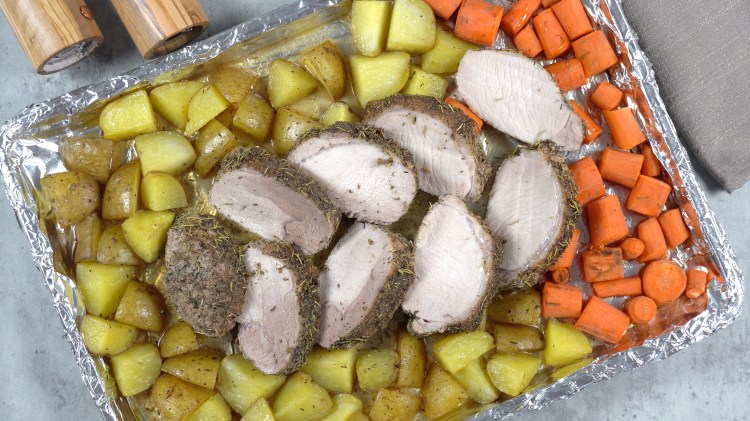Oven Pork Loin with Potatoes & Carrots